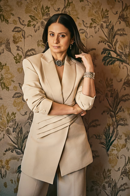 Ivory Sculpted Blazer Set