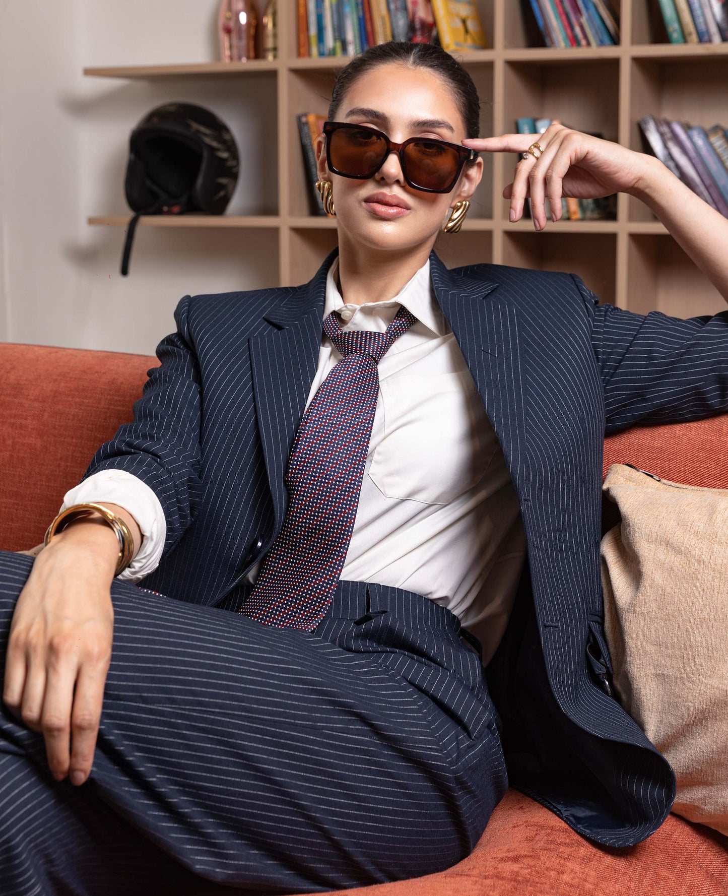 Strimoda/power Pinstripe Suit Set